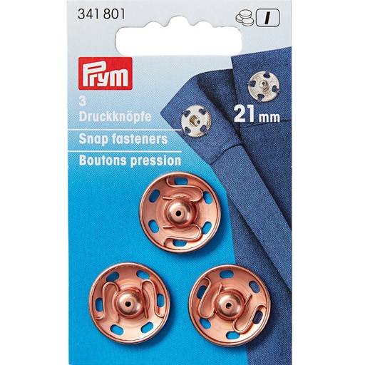 [341801] Prym Aannaaidrukknoop messing 21mm roségoud - 