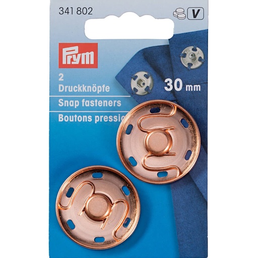 [341802] Prym Aannaaidrukknoop messing 30mm roségoud - 2st
