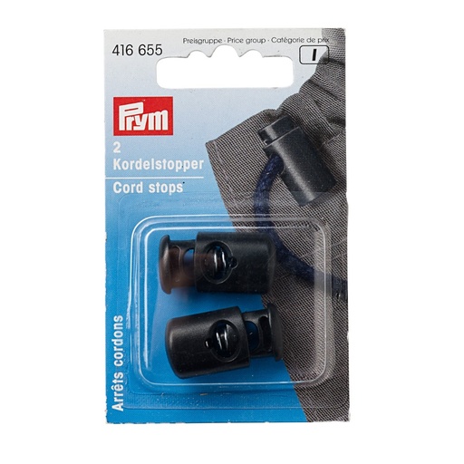 [416655] Prym Koordstoppers 1-gaats zwart - 2st