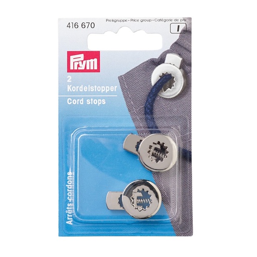 [416670] Prym Koordstoppers 1-gaats rond oud zilver - 2st