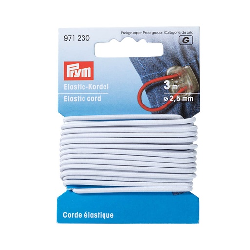 [971230] Prym Elastisch koord 2.5mm wit - 3m