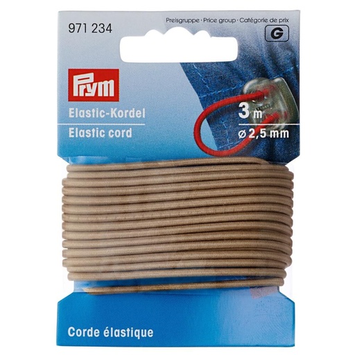 [971234] Prym Elastisch koord 2.5mm beige - 3m