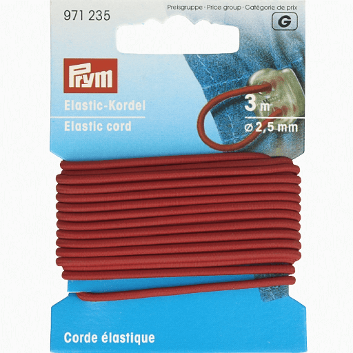 [971235] Prym Elastisch koord 2.5mm rood - 3m