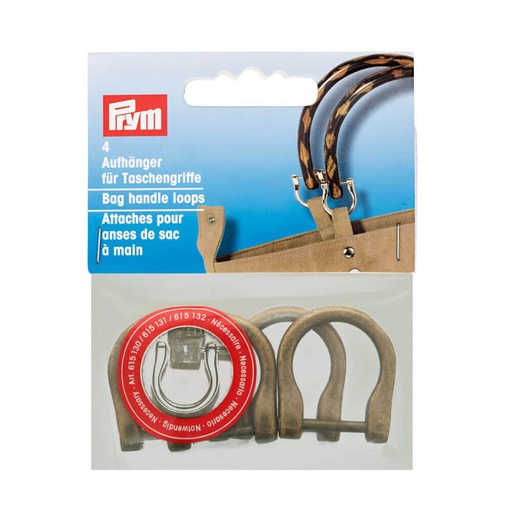 [615132] Prym Handvatlussen voor handtas 18mm oud messing - 4st