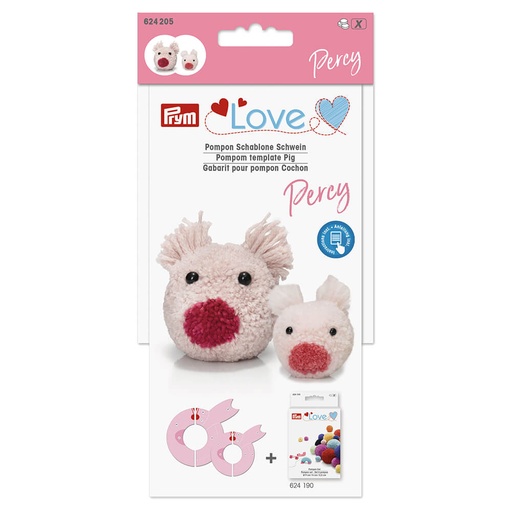 [624205] Prym Love pompon sjabloon varken Percy - 
