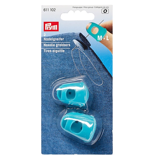[611102] Prym Naaldgrijpers siliconen M-L turquoise - 2st