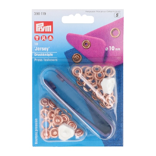 [390119] Prym Naaivrijdrukknoop jersey 10mm verkoperd - 10st