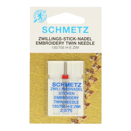 Schmetz Borduren tweeling 1 naald 2.0-75 