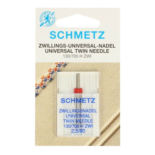 Schmetz Tweeling 1 naald 2.5-80 