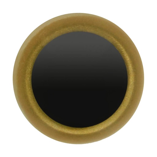 [95498] Dierenogen 8mm zwart en helder (goud)ud