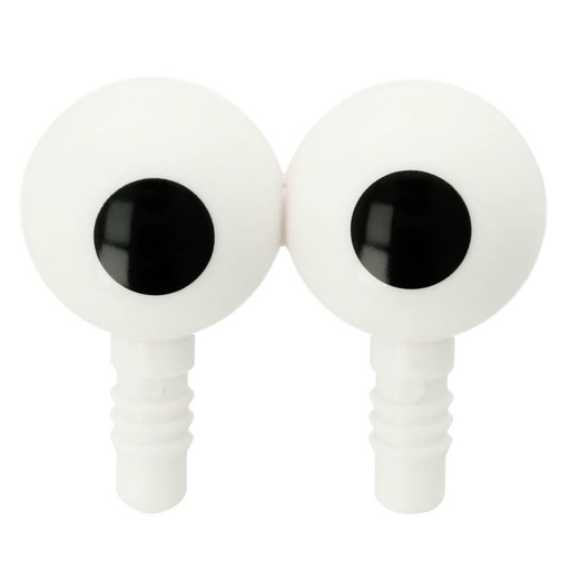 [5635-16-009] Dubbele ogen paar 16mm - (wit) - 10st