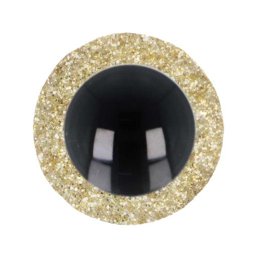 [5636-10-GO] Opry Glitter dierenogen tweekleurig 10mm  (goud)