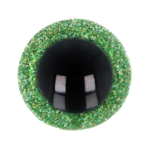 [5636-12-525] Opry Glitter dierenogen tweekleurig 12mm  (groen)