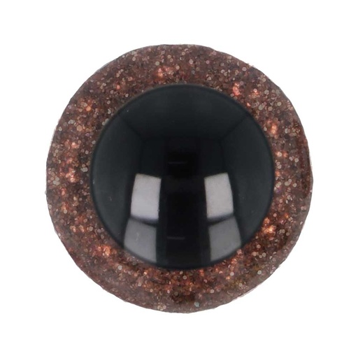 [5636-12-881] Opry Glitter dierenogen tweekleurig 12mm  (bruin)