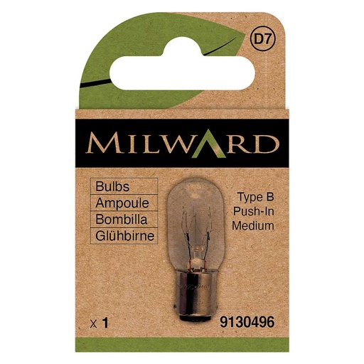 [MG9130496] Milward Naaimachinelamp bajonet 22mm 15w - 5st