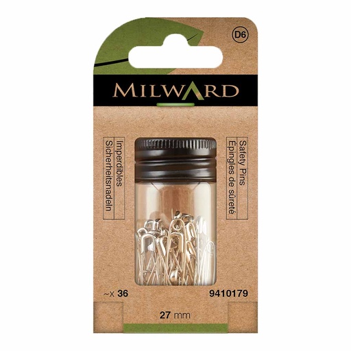 [MG9410179] Milward Veiligheidsspelden 27mm nikkel - 36st
