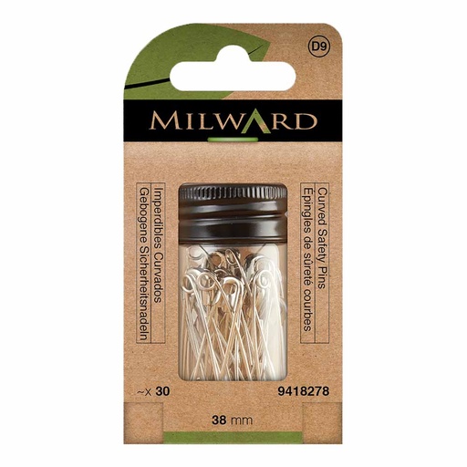 [MG9418278] Milward Veiligheidsspelden gebogen 38mm nikkel - 30st
