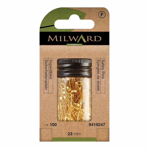 [MG9419247] Milward Veiligheidsspelden 23mm goud - 100st