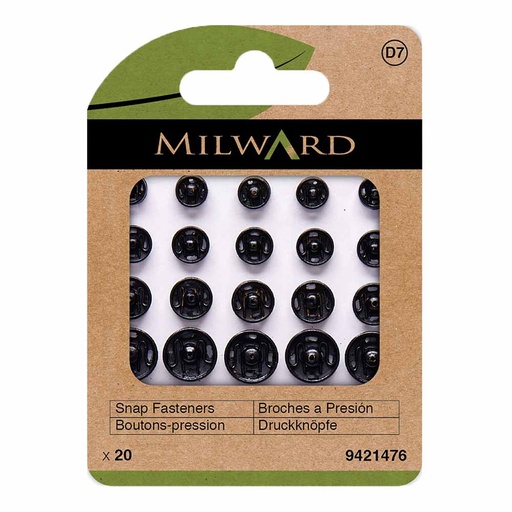 [MG9421476] Milward Drukknopen assortiment zwart - 20st