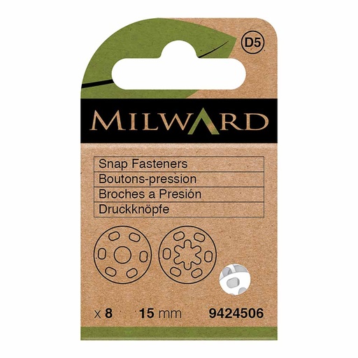 [MG9424506] Milward Drukknopen 15mm transparant - 8st