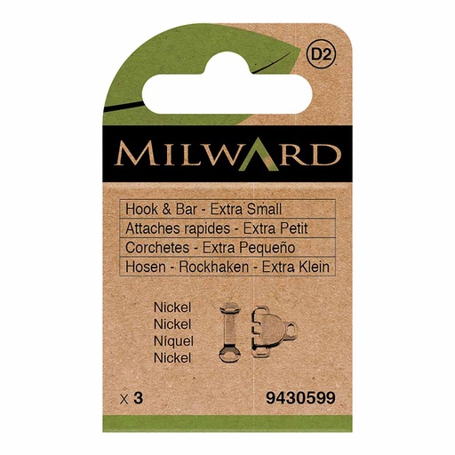 [MG9430599] Milward Broek- en rokhaken maat XS nikkel - 3st