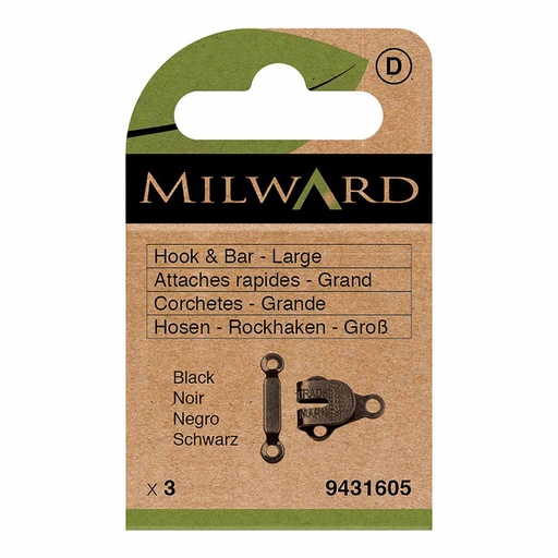 [MG9431605] Milward Broek- en rokhaken maat L zwart - 3st