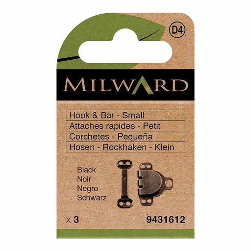 [MG9431612] Milward Broek- en rokhaken maat S zwart - 3st
