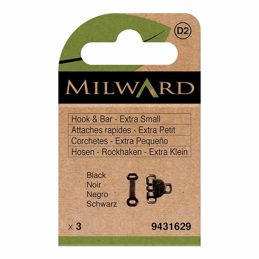 [MG9431629] Milward Broek- en rokhaken maat XS zwart - 3st