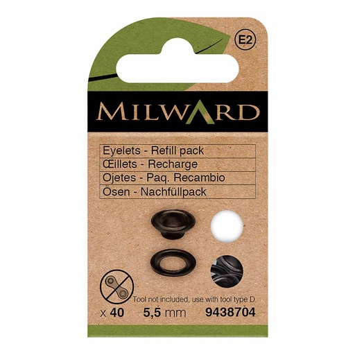 [MG9438704] Milward Nestelringen 5,5mm zwart - 40st