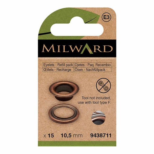[MG9438711] Milward Nestelringen 10,5mm brons - 15st