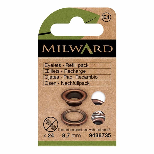 [MG9438735] Milward Nestelringen 8,7mm brons - 24st