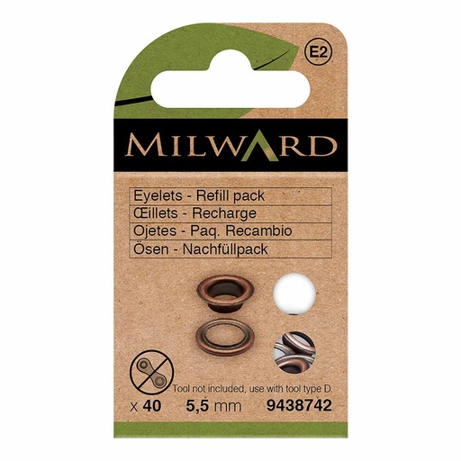 [MG9438742] Milward Nestelringen 5,5mm brons - 40st