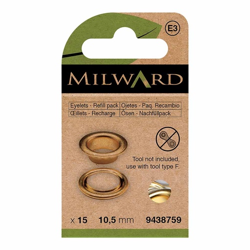 [MG9438759] Milward Nestelringen 10,5mm goud - 15st