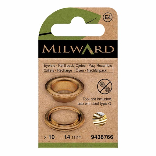 [MG9438766] Milward Nestelringen 14mm goud - 10st