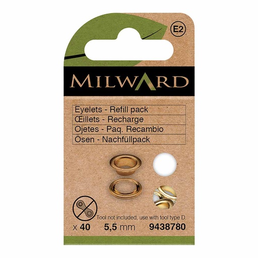 [MG9438780] Milward Nestelringen 5,5mm goud - 40st