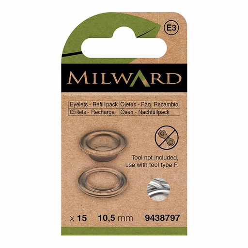 [MG9438797] Milward Nestelringen 10,5mm nikkel - 15st