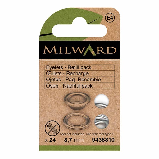 [MG9438810] Milward Nestelringen 8,7mm nikkel - 24st