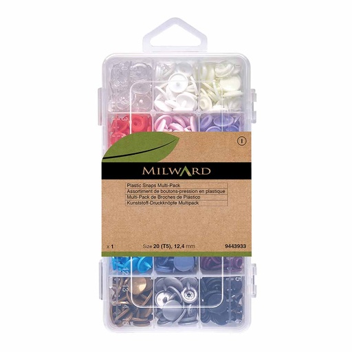 [MG9443933] Milward Kamsnaps assortiment 15 kleuren 12,4mm - 112st