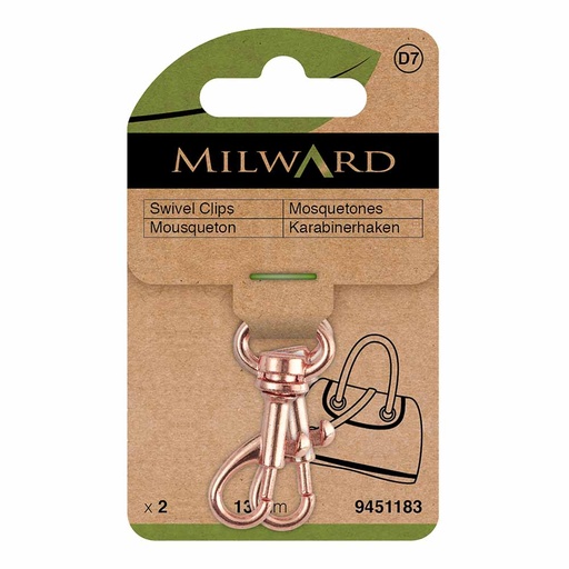 [MG9451183] Milward Musketonhaak 13mm roségoud - 2st