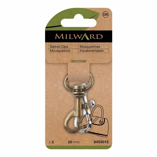 [MG9453015] Milward Musketonhaak 20mm brons-nikkel - 2st