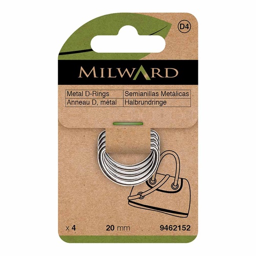 [MG9462152] Milward D ring 20mm nikkel - 4st