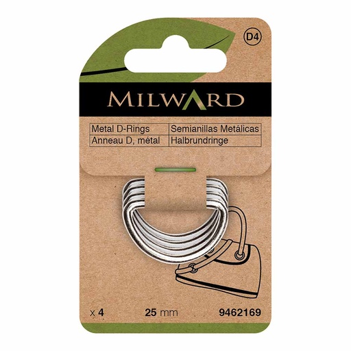 [MG9462169] Milward D ring 25mm nikkel - 4st