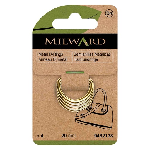 [MG9462138] Milward D ring 20mm goud - 4st