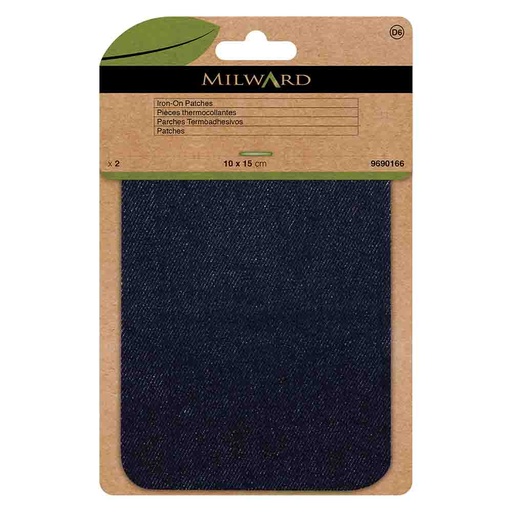 [MG9690166] Milward Verstelstuk opstrijkbaar dark denim 10x15cm - 2st