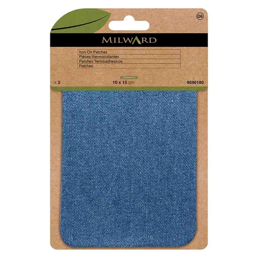 [MG9690180] Milward Verstelstuk opstrijkbaar light denim 10x15cm - 5st