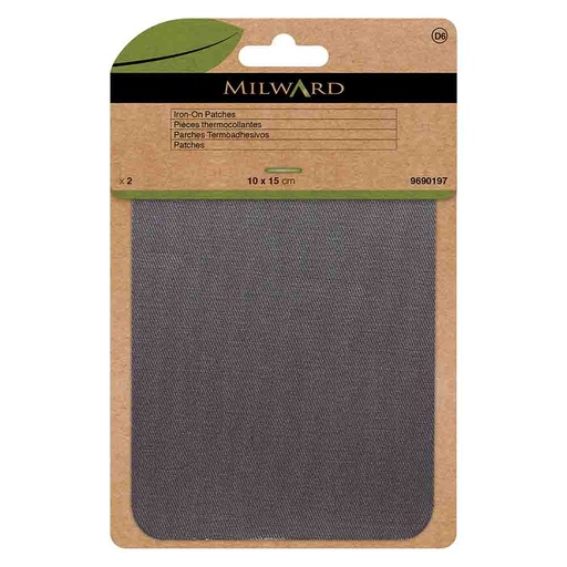 [MG9690197] Milward Verstelstuk opstrijkbaar grey 10x15cm - 2st