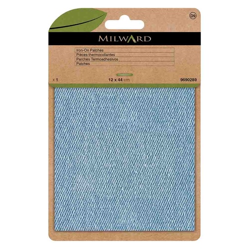 [MG9690289] Milward Verstelstuk opstrijkbaar light denim 12x44cm - 5st