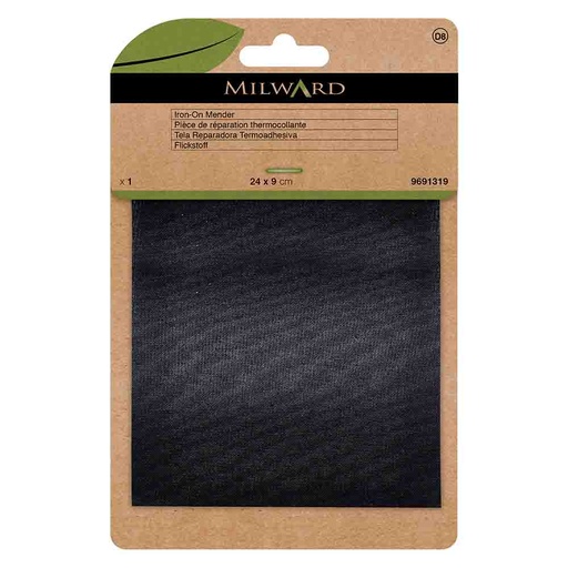 [MG9691319] Milward Reparatiedoek opstrijkbaar black 24x9cm