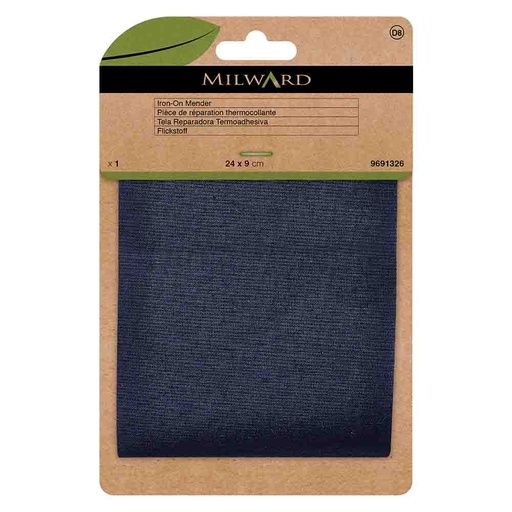 [MG9691326] Milward Reparatiedoek opstrijkbaar navy 24x9cm
