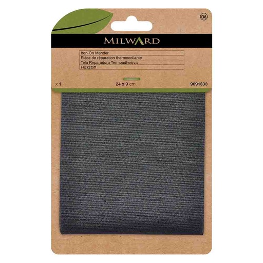 [MG9691333] Milward Reparatiedoek opstrijkbaar dark grey 24x9cm